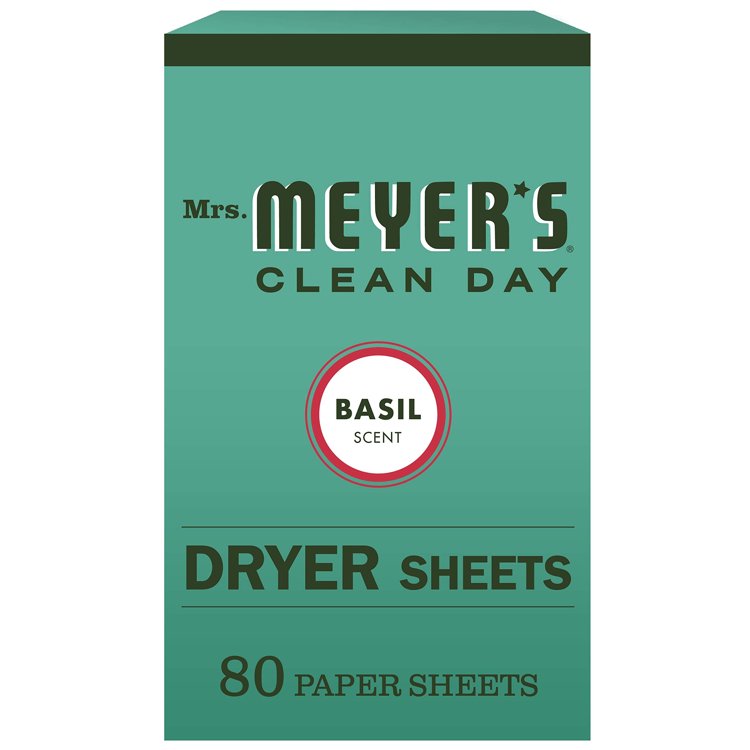 Product image of Mrs. Meyer's Clean Day Dryer Sheets Fabric Softener Basil Scent Softens Fabric Reduces Static Cruelty Free